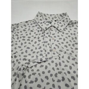 Graham Luxe Golf Polo Large Blue Geometric Short Sleeve Performance Polo Stretch